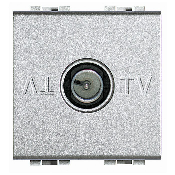 Розетка TV BTicino LIVING LIGHT, скрытый монтаж, алюминий, NT4202DC2