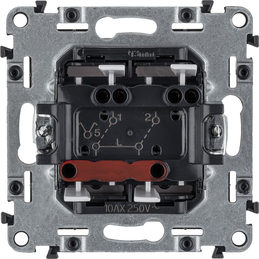 Механизм выключателя 2-кл. СП Valena Life 10А IP20 250В с лиц. панелью безвинт. зажимы бел. Leg 752405