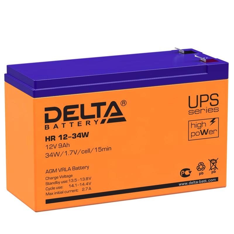 Аккумулятор UPS 12В 9А.ч Delta HR 12-34 W